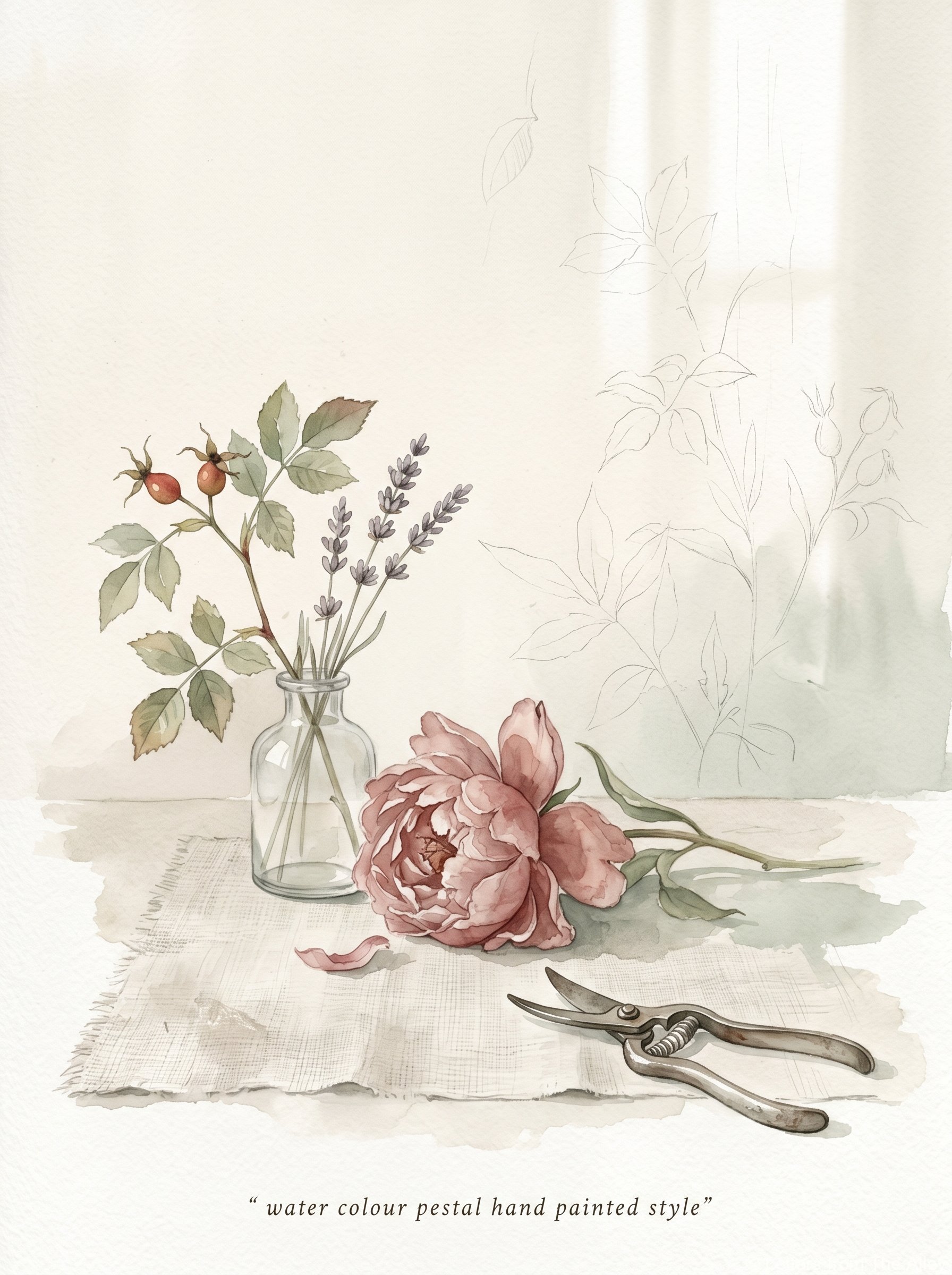 Watercolour painting session — sunflowers and art materials